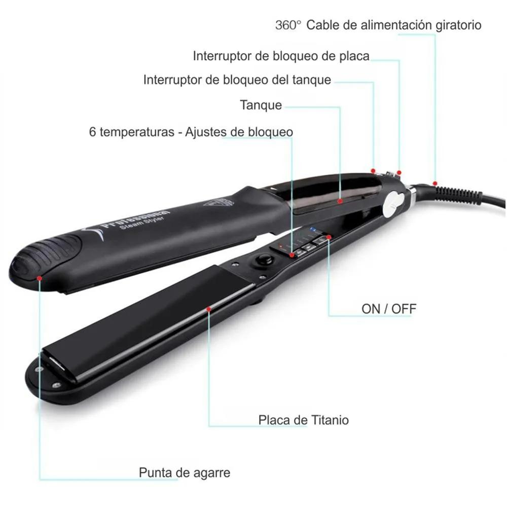 Plancha De Pelo A Vapor Keratina Y Argán Profesional 450 °F